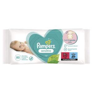 PAMPERS Sensitive, törlőkendő, 80 db
