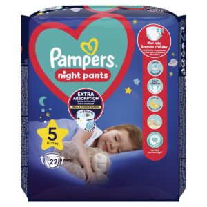 PAMPERS Night, bugyipelenka, méret: 5, 22 db