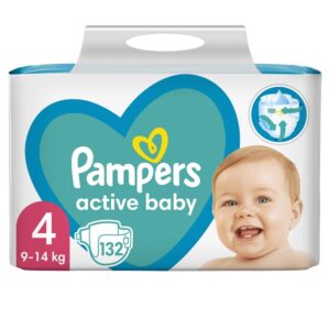 PAMPERS Active Baby Dry, pelenka, méret: 4, 132 db