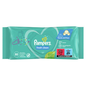 PAMPERS Fresh Clean, törlőkendő, 80 db