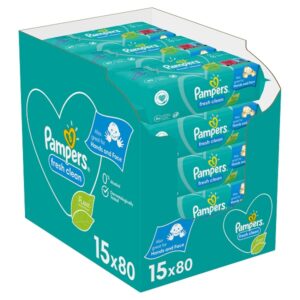 PAMPERS Fresh Clean, nedves törlőkendő, 15x80 db, 1200 db